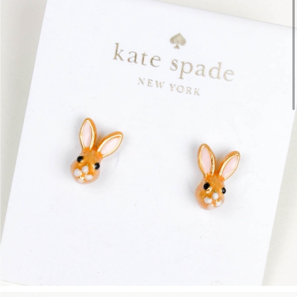Kate Spade New York Enamel & Pearl Rabbit Reversible Studs
